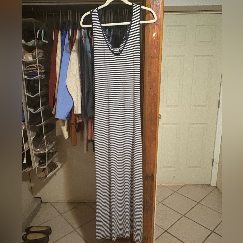 Striped Black and White Maxi Dress
